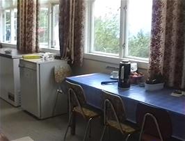 The self-catering kitchen at Hellesylt youth hostel